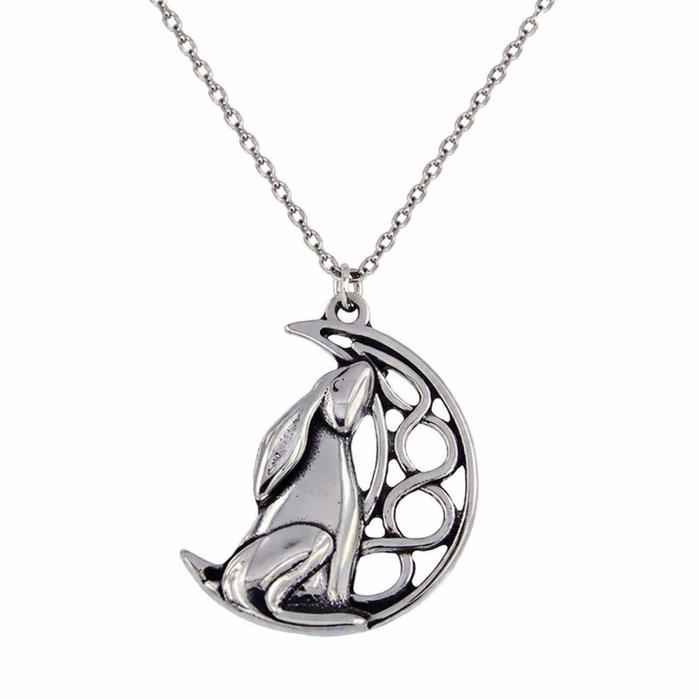 St Justin Moon Gazing Hare Pendant