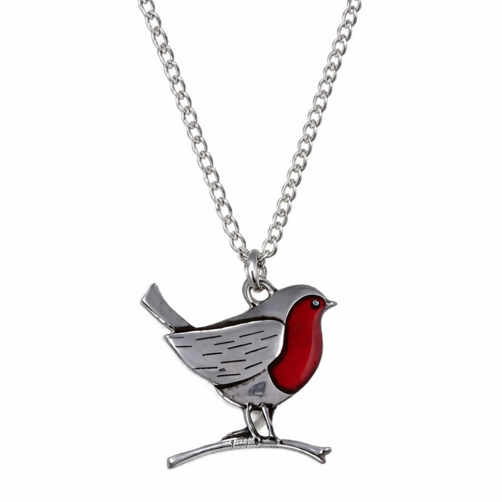 St Justin Robin on Branch Pendant