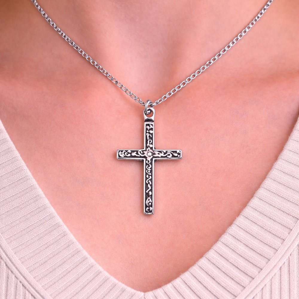 St Justin Straight Cross Necklet