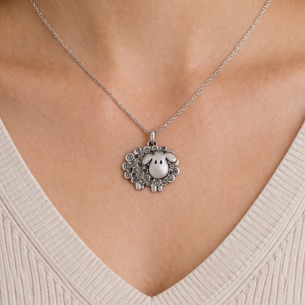 St Justin Swirly Sheep Pendant