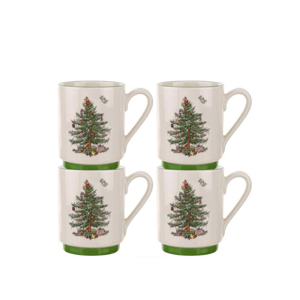 Spode Christmas Tree Stacking Mugs 12oz (Set of 4)