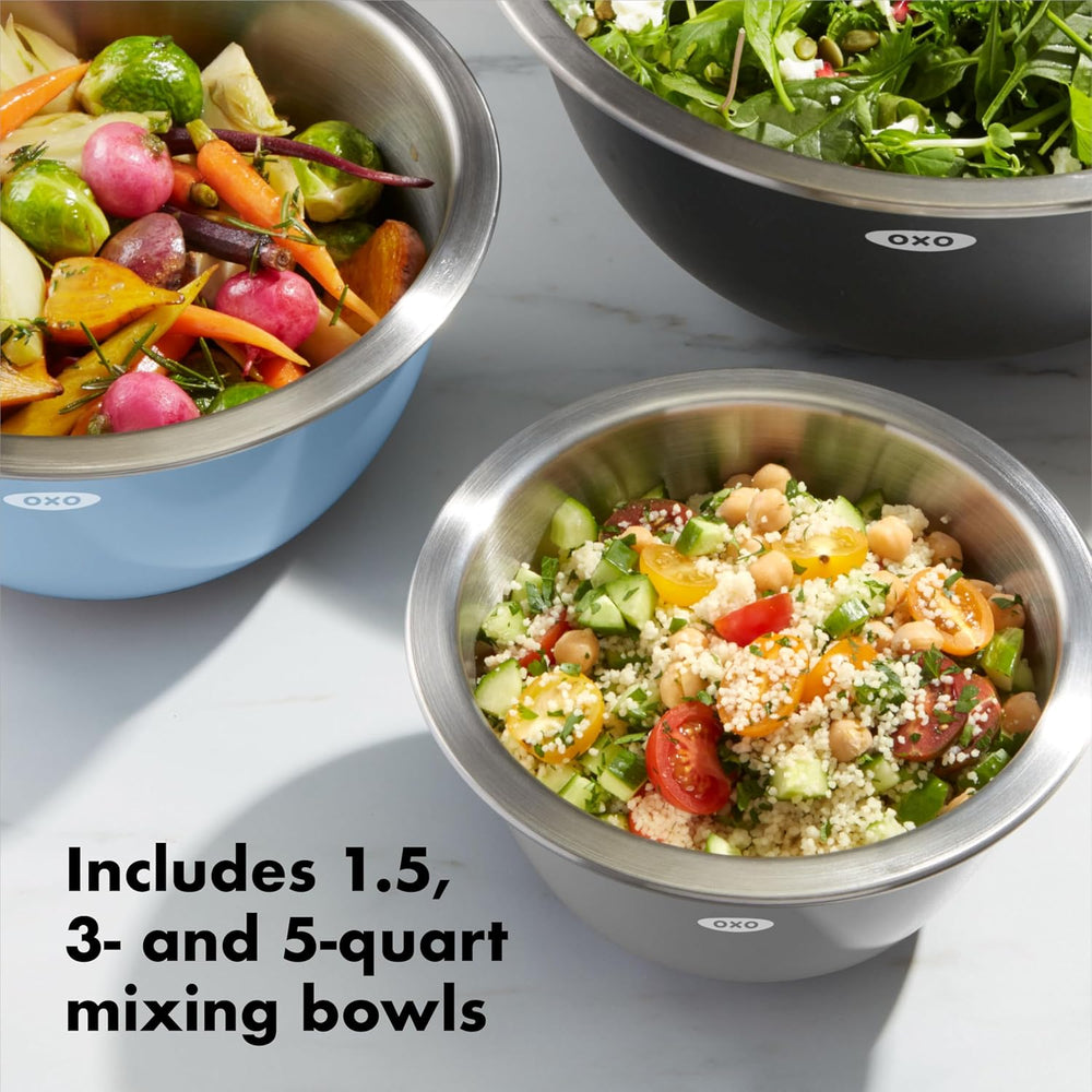 OXO - Stainless Steel Mixing Bowls 3pc Set