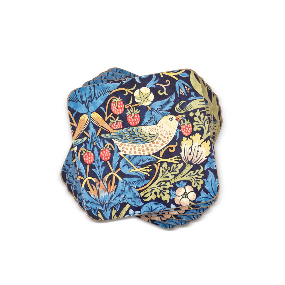 Pimpernel Strawberry Thief Blue Coasters set of 6