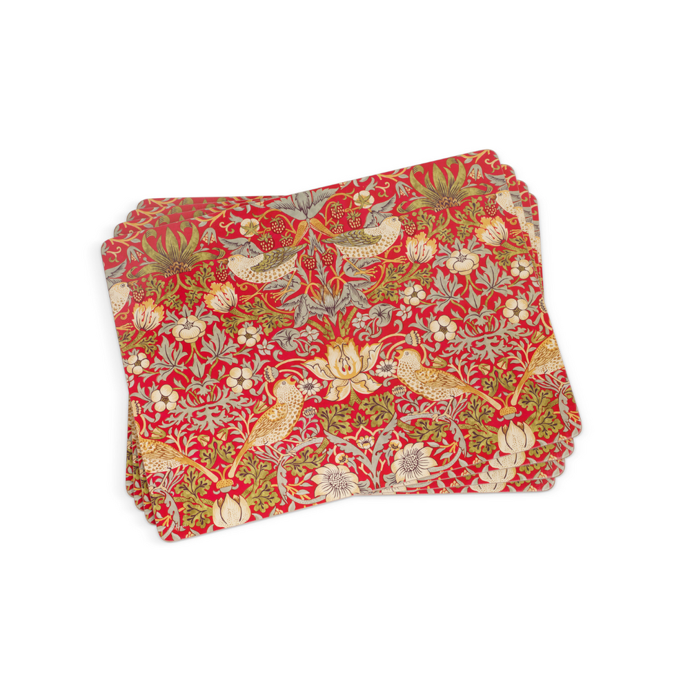 Pimpernel Strawberry Thief Red Placemats Set of 4