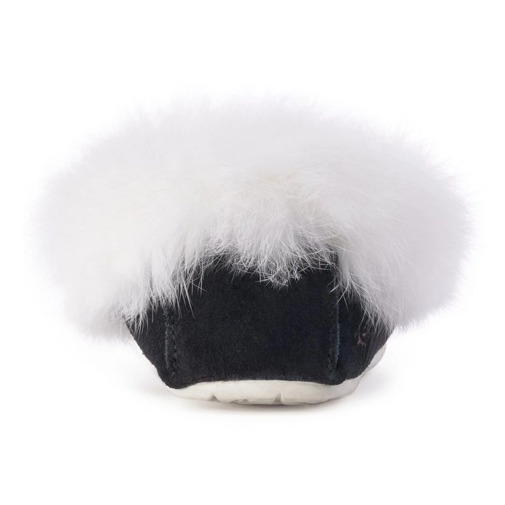 Manitobah Mukluks Street Suede Moccasin Black&White