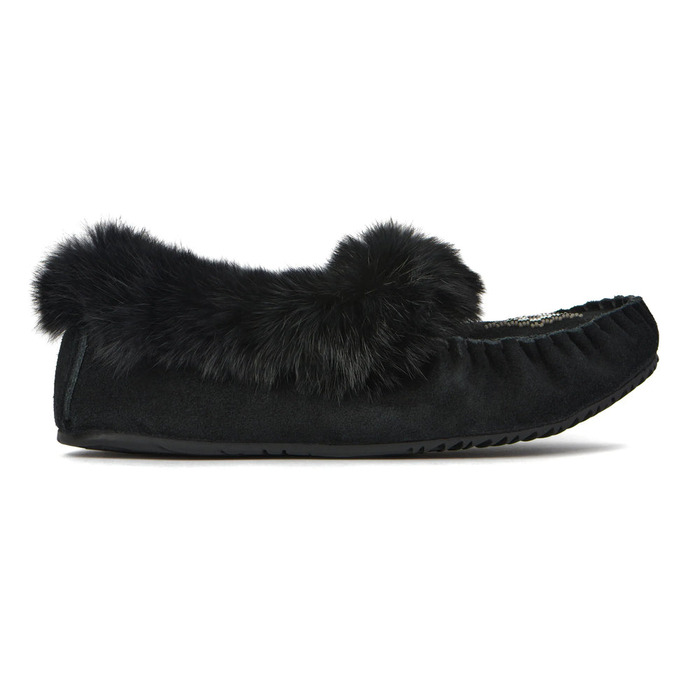 Manitobah Street Suede Moccasin Black
