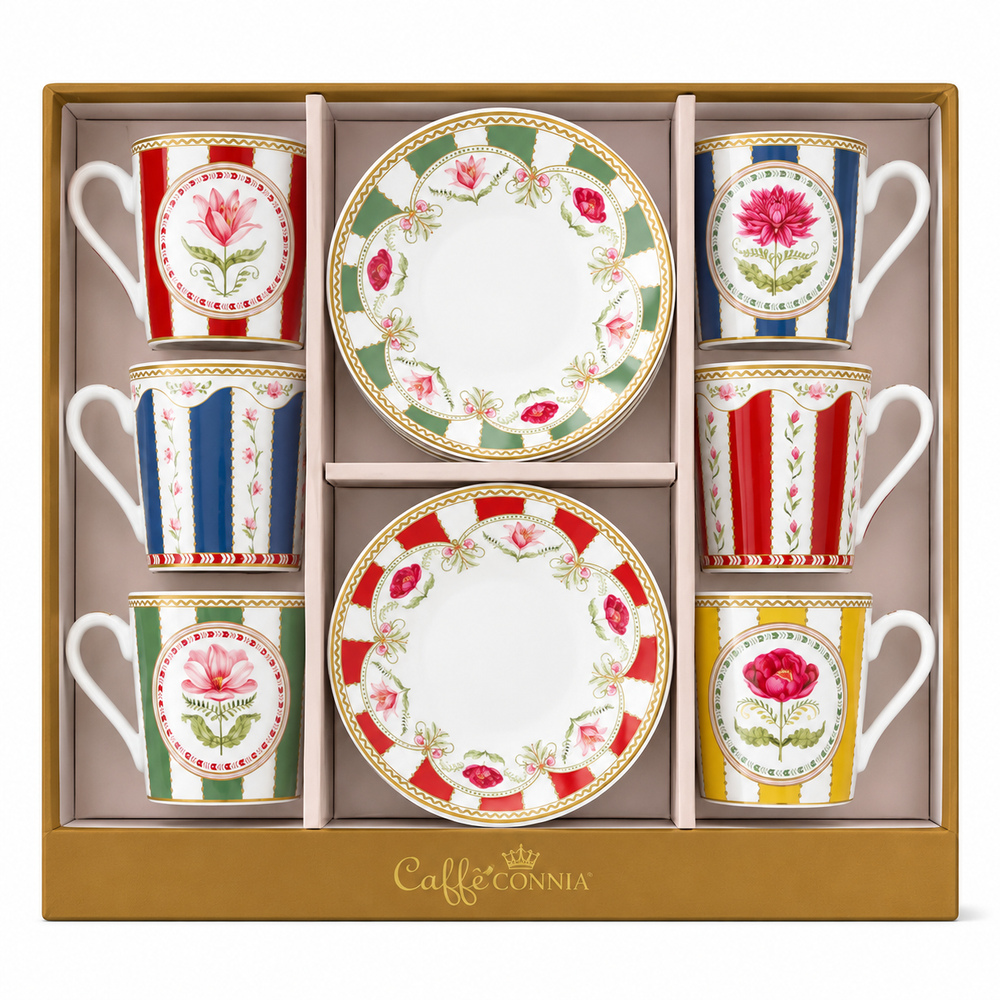 Studio 1811 Espresso Cups & Saucer Flowery
