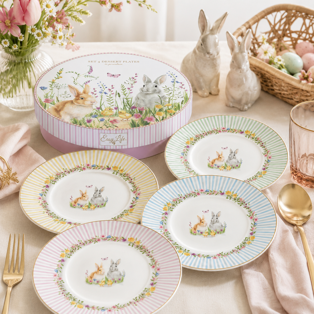 Studio 1811 Happy Easter Dessert Plates Set of 4