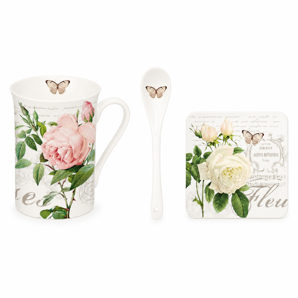 Studio 1811 Jardin Botanique Mug with Spoon & Coaster Set