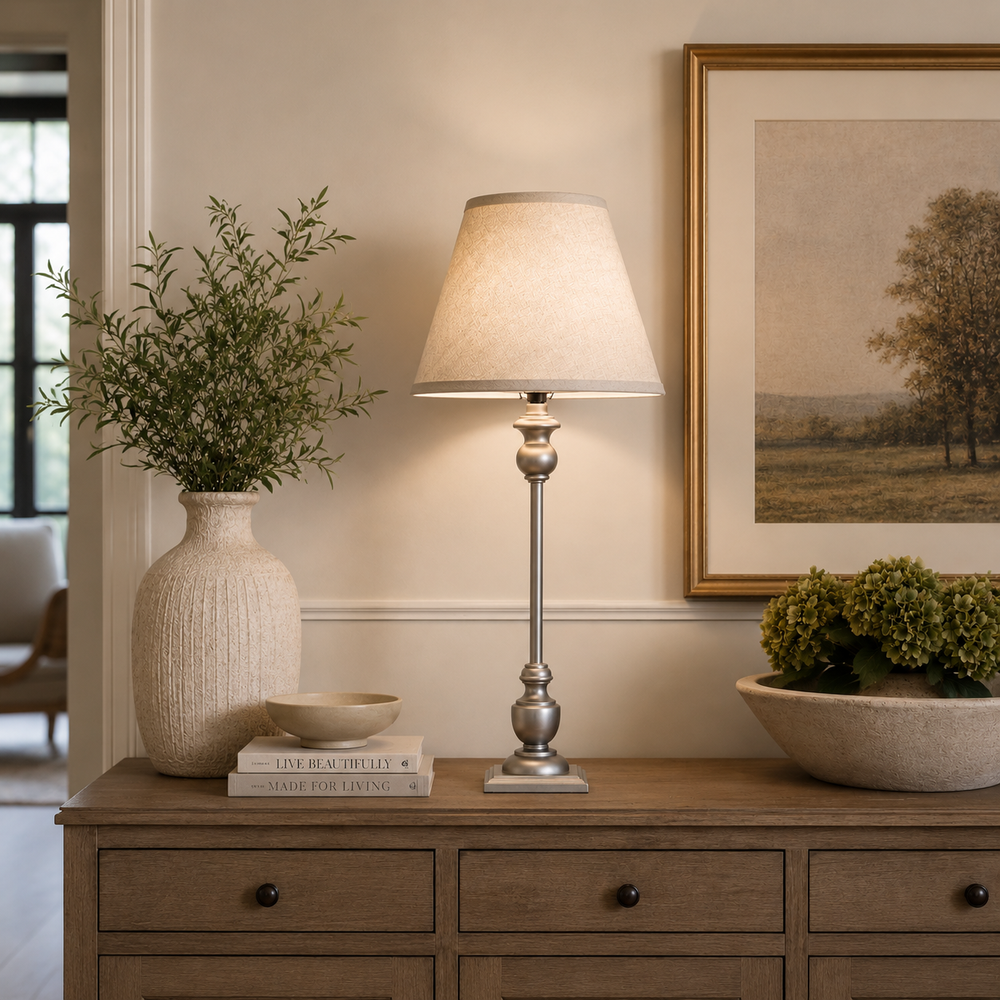 Bowring Stockholm Silver 27"H Buffet Lamp
