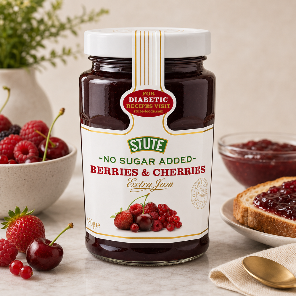 Stute Diabetic No Sugar Added Berries & Cherries 430g