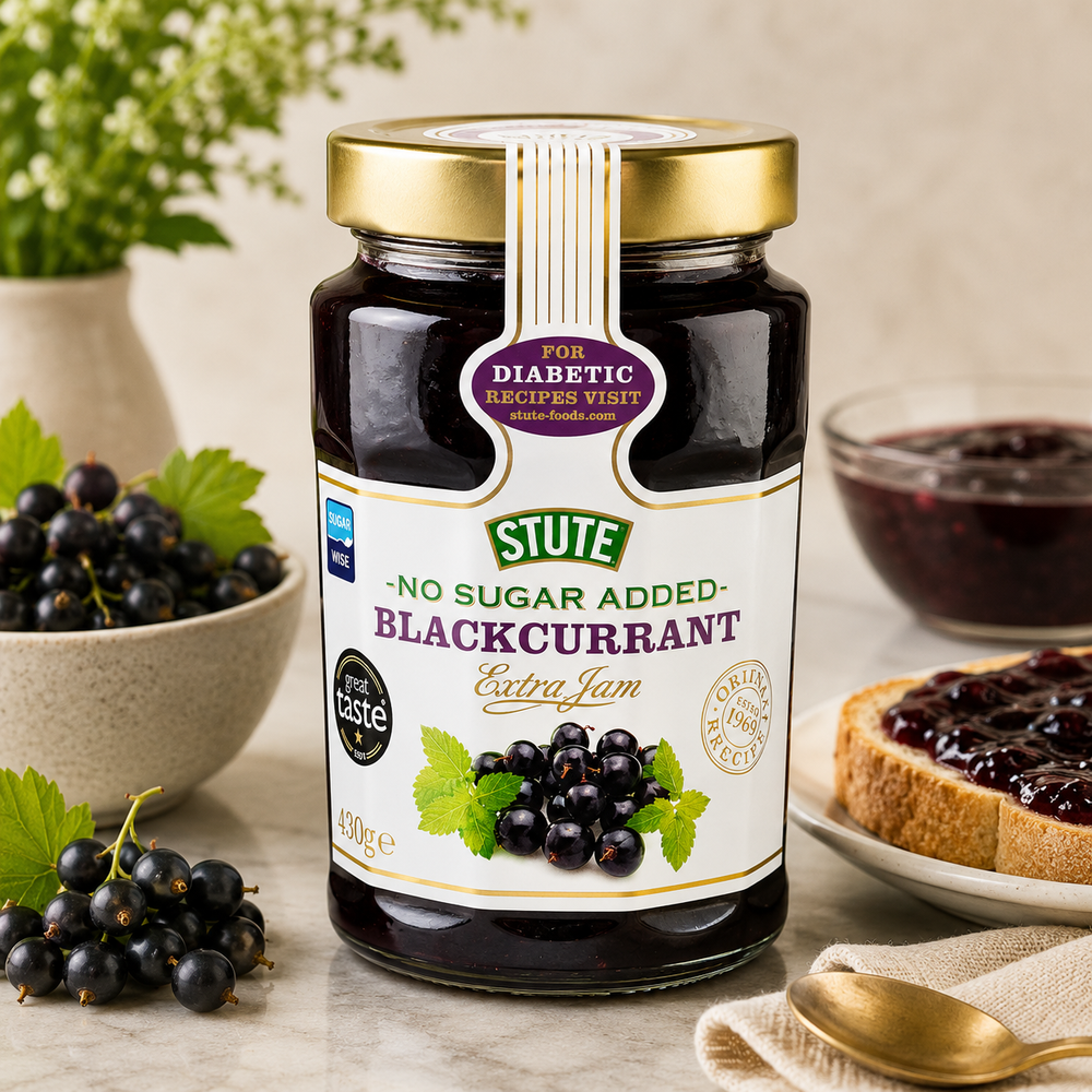Stute Diabetic No Sugar Added Blackcurrant Jam 430g