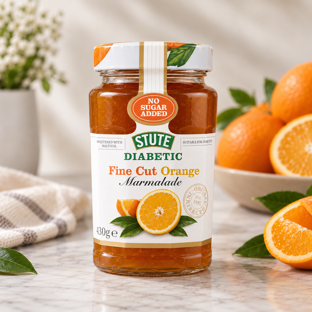 Stute Diabetic No Sugar Added Fine Cut Orange Marmalade 430g