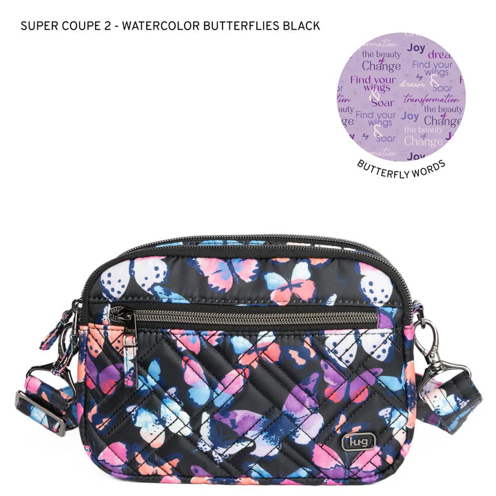 Lug Black Super Coupe 2 Convertible - Watercolor Butterflies