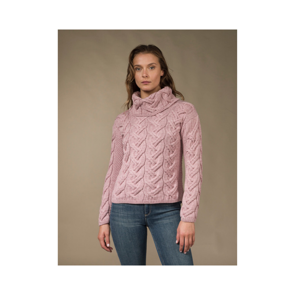 Aran Wool Super Soft Pullover Sweater Dusty Pink(B692 402)