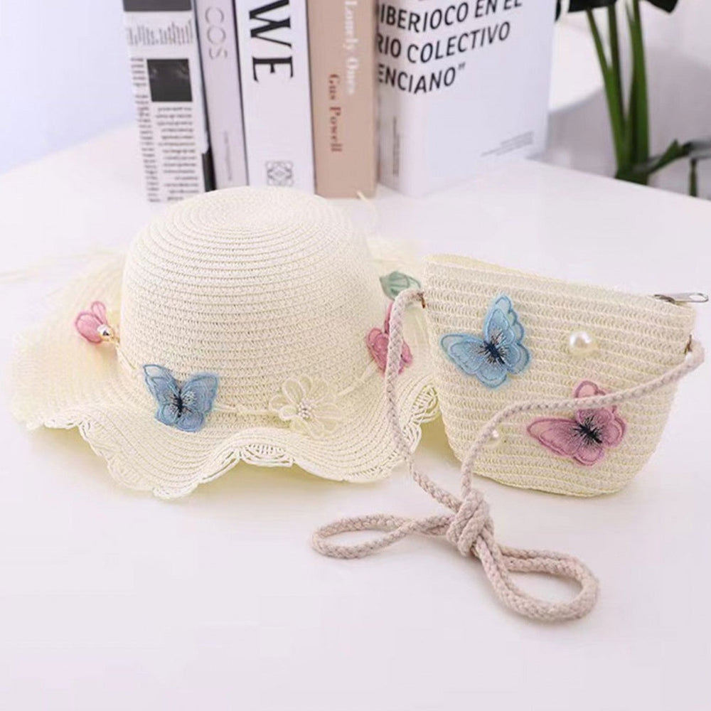 Grand- Kid's Crochet Butterfly Mini Bag Cream