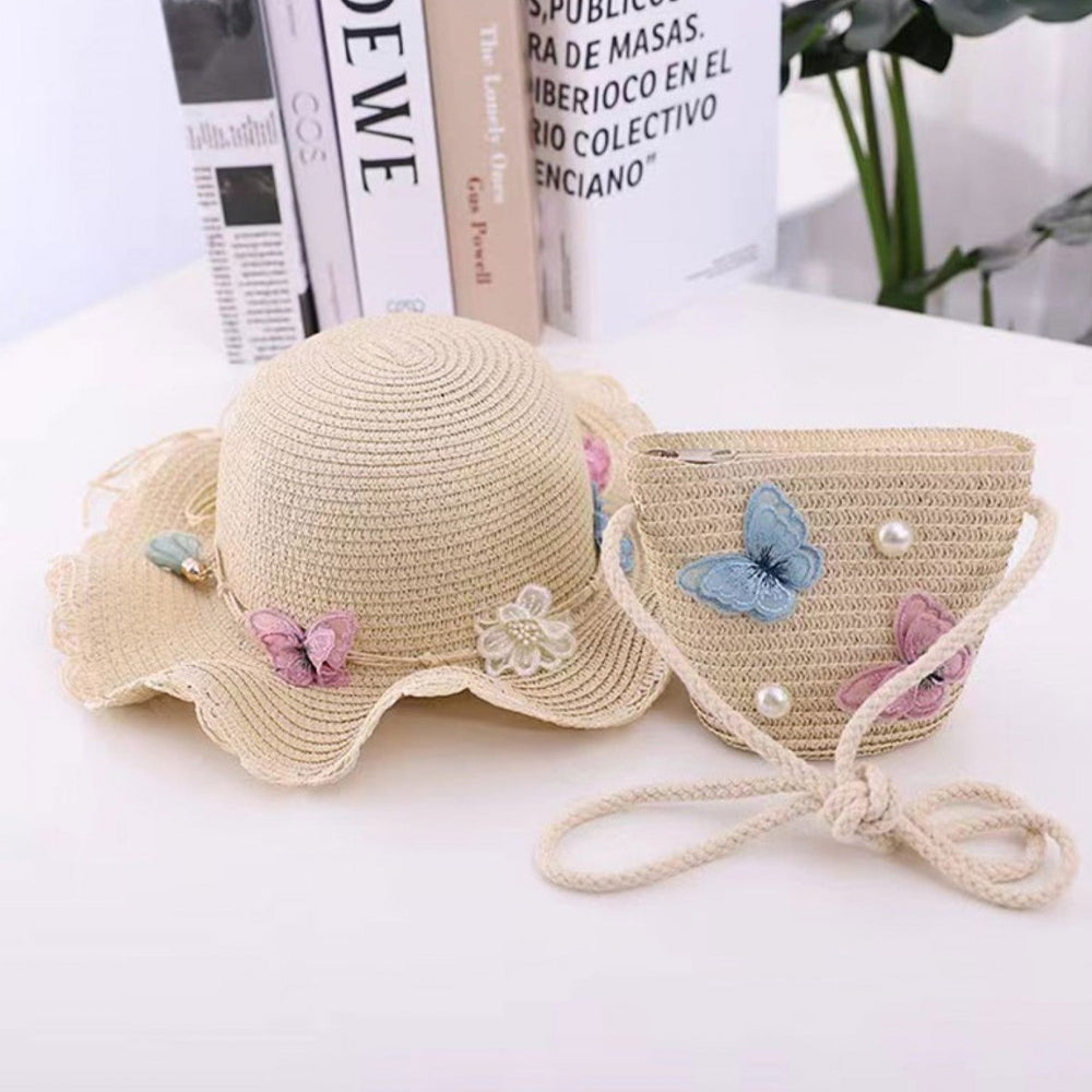 Grand- Kid's Crochet Butterfly Mini Bag Beige