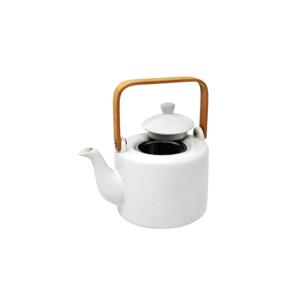 BIA Teapot With Wood Handle - White
