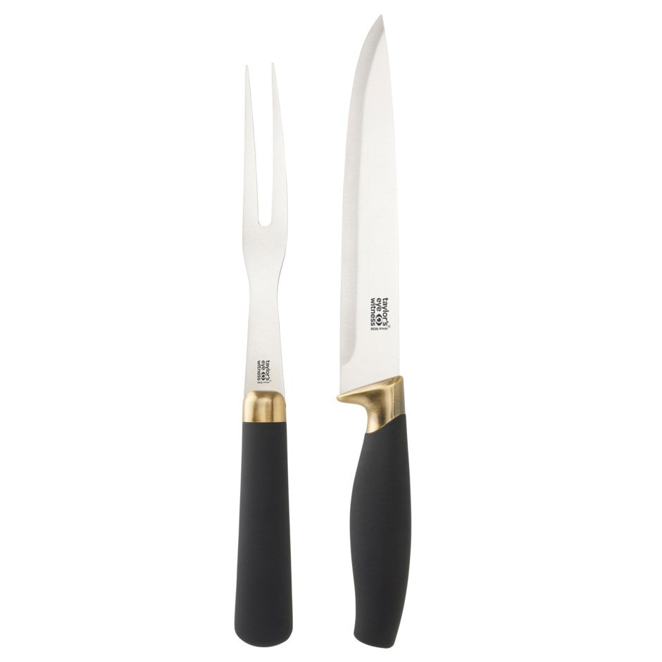 Taylor's (since 1838)  Brooklyn Brass 2 Piece Carving Set
