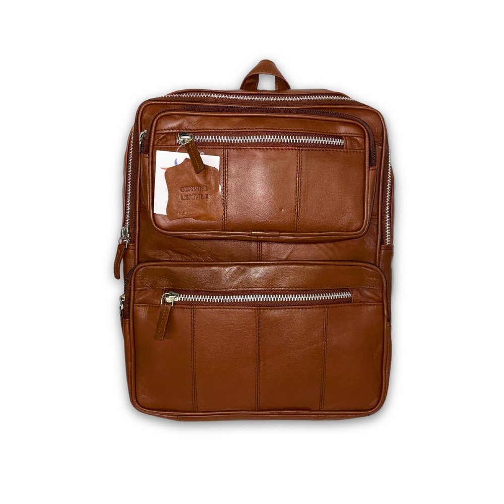 100% Indian Soft Leather Tan Backpack (BG-02)