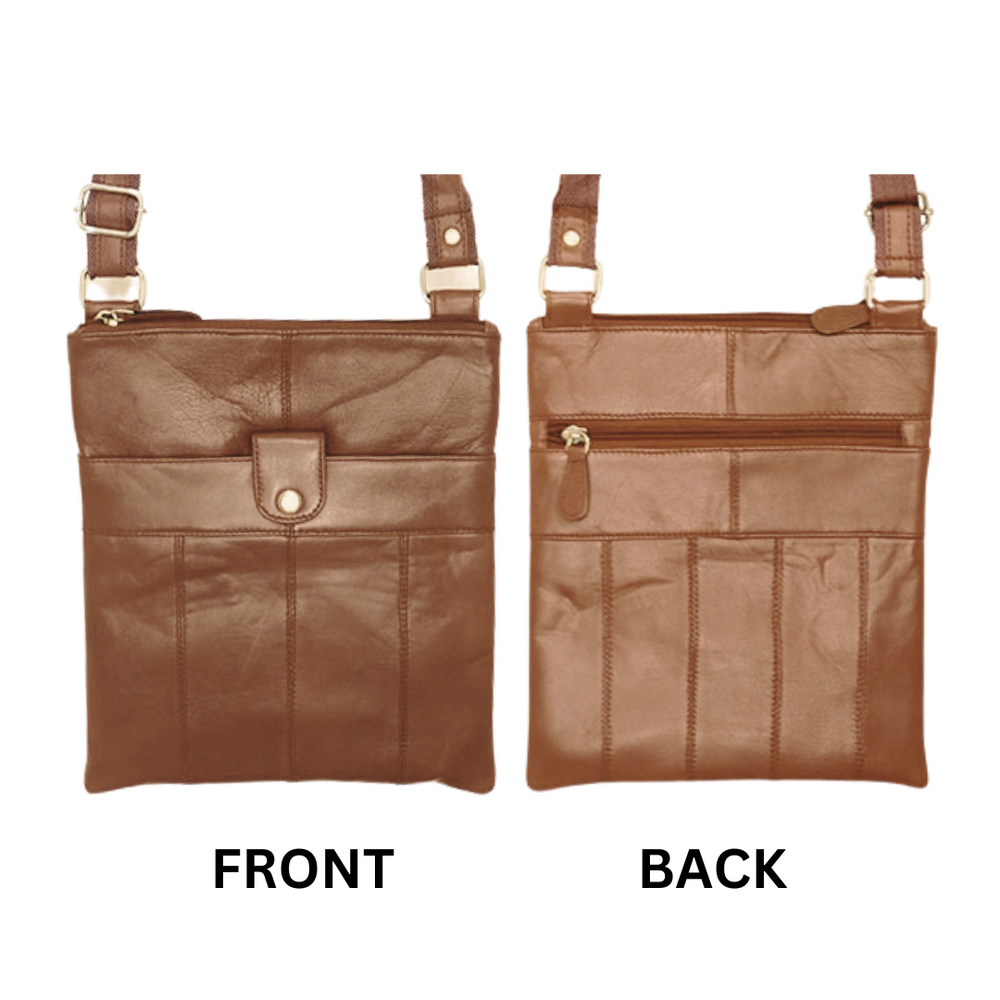 100% Indian Leather Tan Crossbody Bag (S-2031)