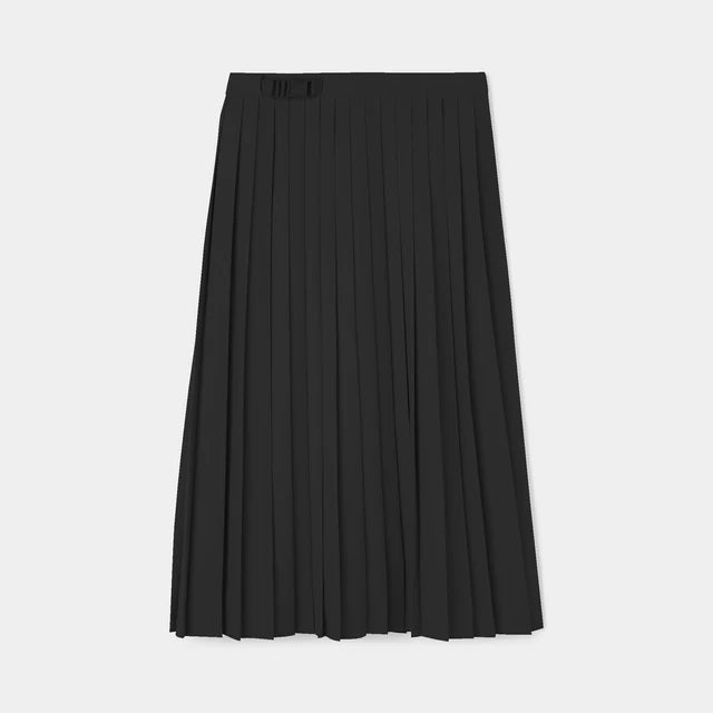TIlley: Womens Tech Slk Pleated Skirt Black