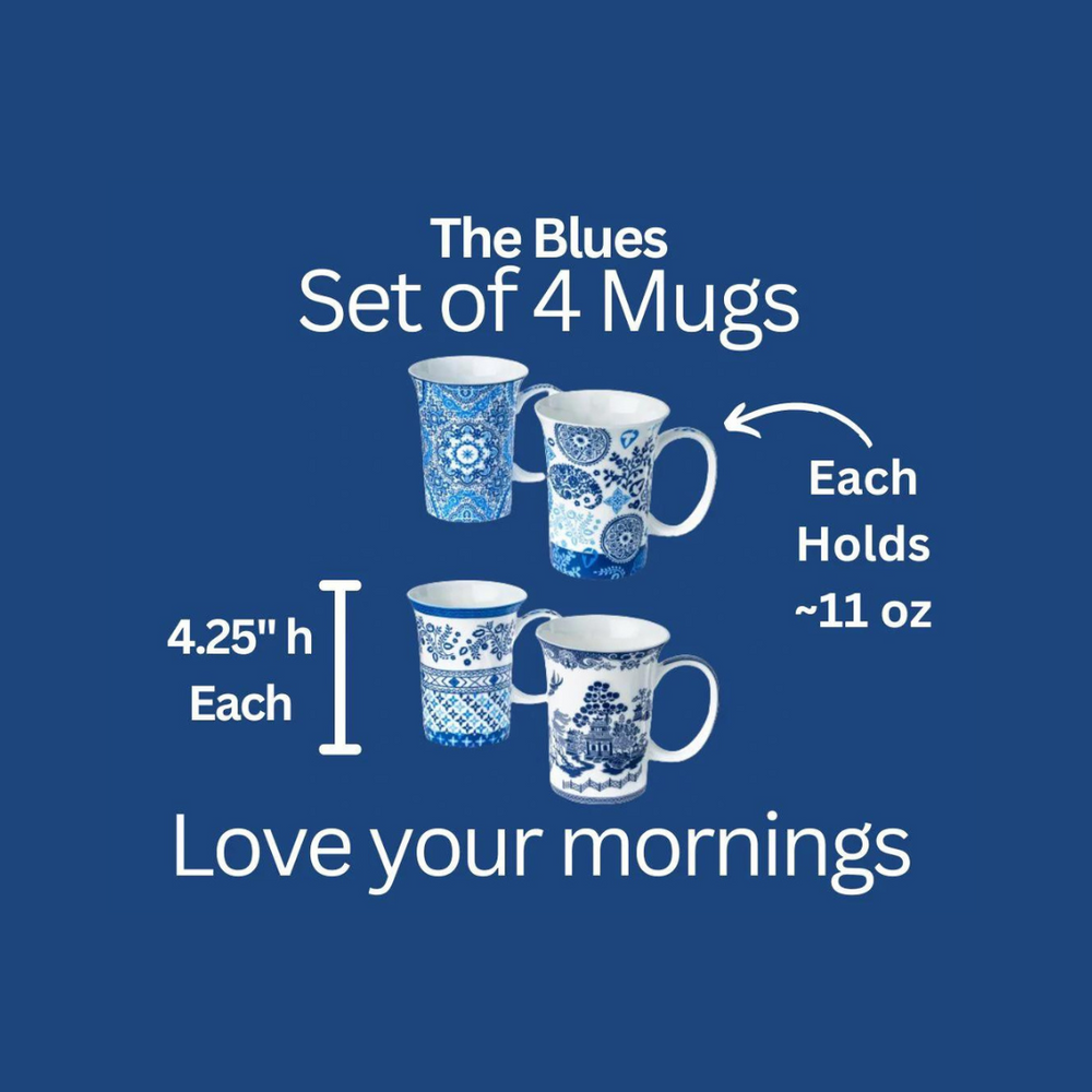 The Blues Set of 4 Mugs