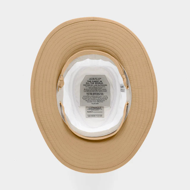 Tilley Hat-Airflo Contrast Broad Brim White/Dark Tan