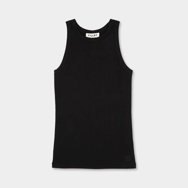 Tilley: High Neck Rib Tank Black