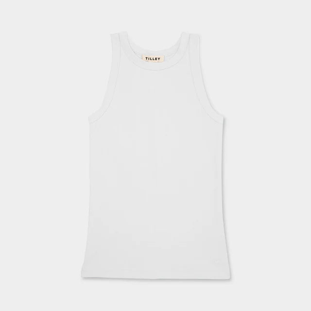 Tilley: High Neck Rib Tank White