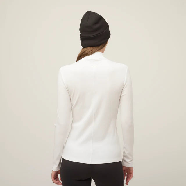 Tilley Long Sleeve Mockneck Tencel Rib White