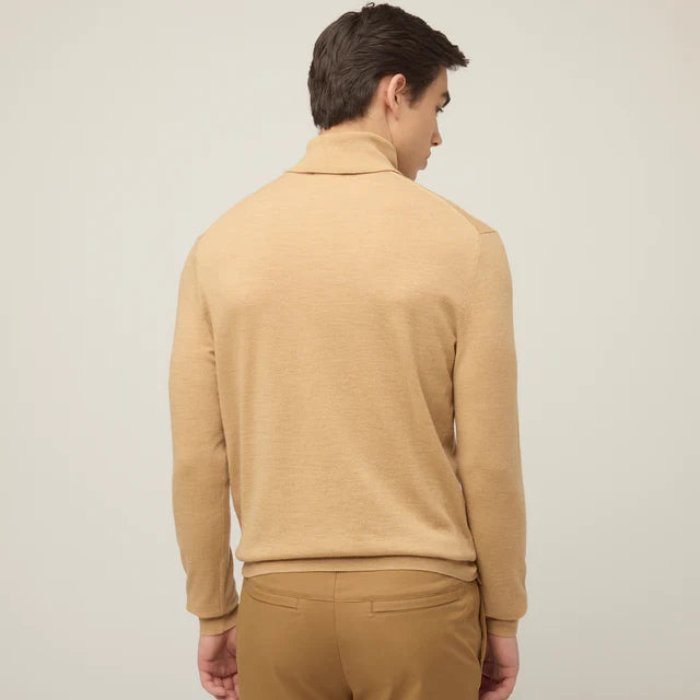 Tilley: Mens Stretch Merino Turtleneck Camel