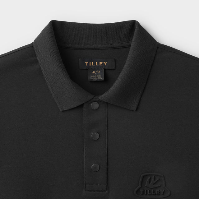 Tilley: Pique Polo with 3D Logo Black