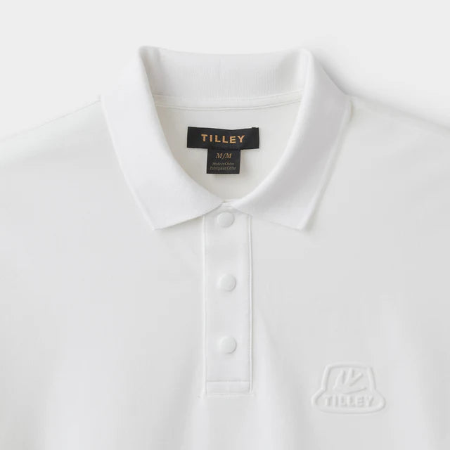 Tilley: Pique Polo with 3D Logo White