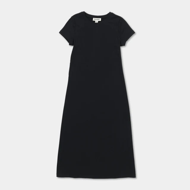 Tilley: Short Sleeve Rib Tee Dress Black