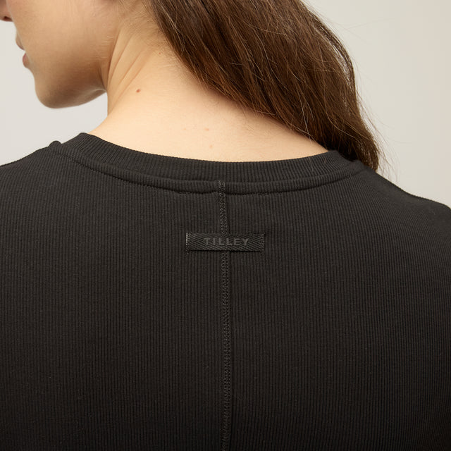 Tilley: Short Sleeve Rib Tee Dress Black