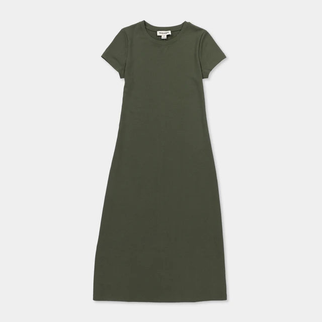 Tilley: Short Sleeve Rib Tee Dress Thyme Green