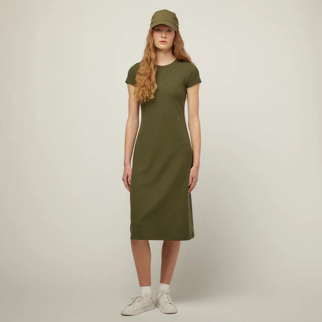 Tilley: Short Sleeve Rib Tee Dress Thyme Green