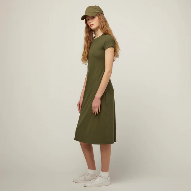 Tilley: Short Sleeve Rib Tee Dress Thyme Green
