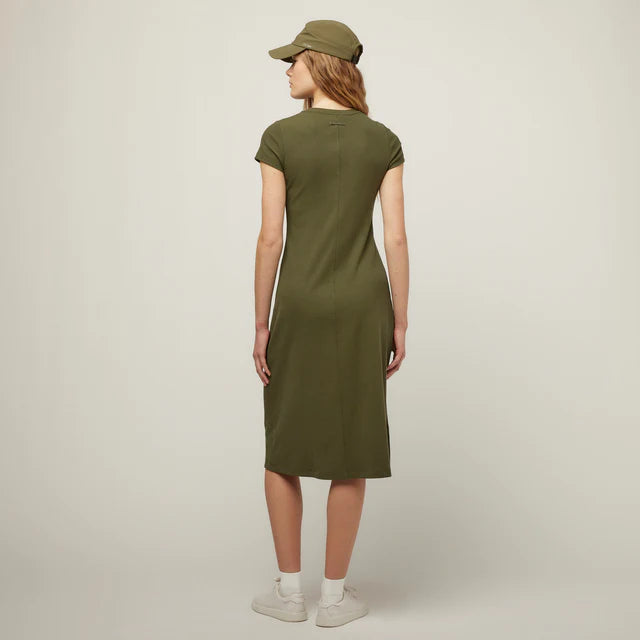 Tilley: Short Sleeve Rib Tee Dress Thyme Green