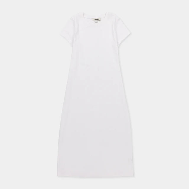 Tilley: Short Sleeve Rib Tee Dress White