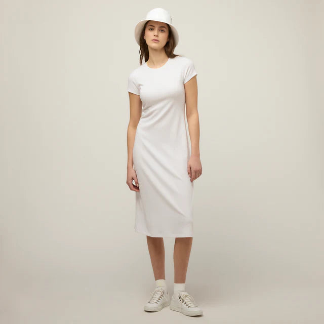 Tilley: Short Sleeve Rib Tee Dress White