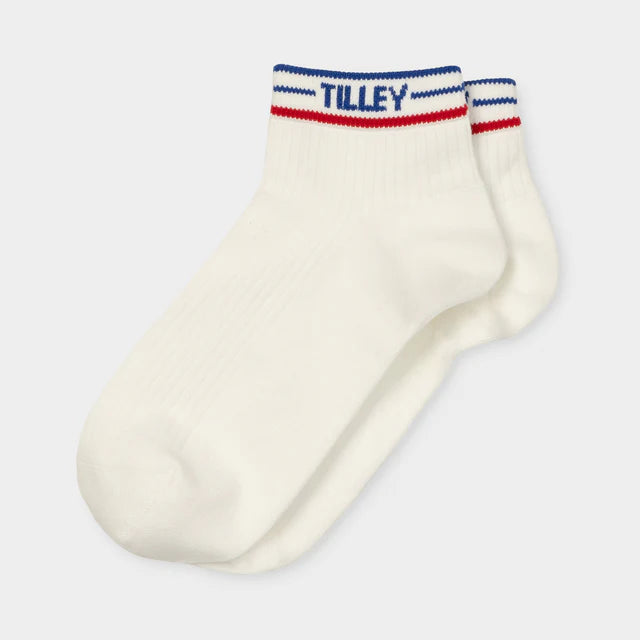 Tilley: Tipped Ankle Sock White/Red/Blue