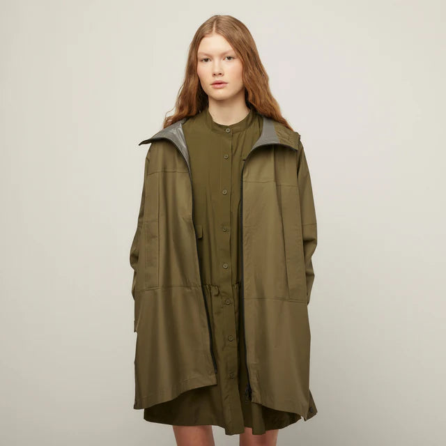 Tilley: Unisex Hooded Packable Poncho Khaki Green