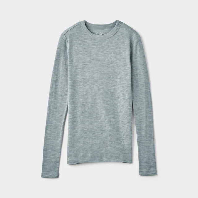 Tilley: Womens Long Sleeve Rib Merino Tee Grey Mix