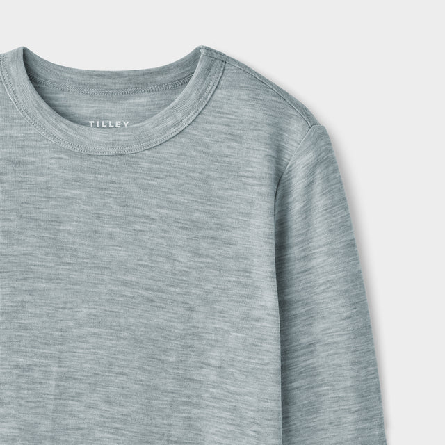Tilley: Womens Long Sleeve Rib Merino Tee Grey Mix