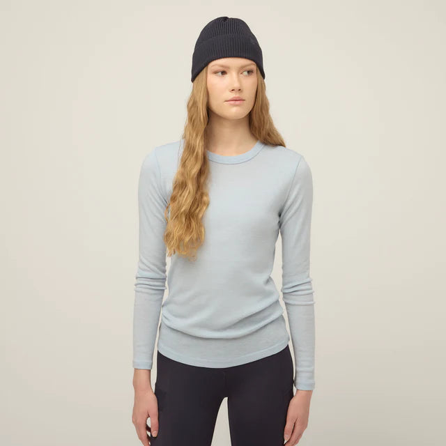 Tilley: Womens Long Sleeve Rib Merino Tee Ice Blue
