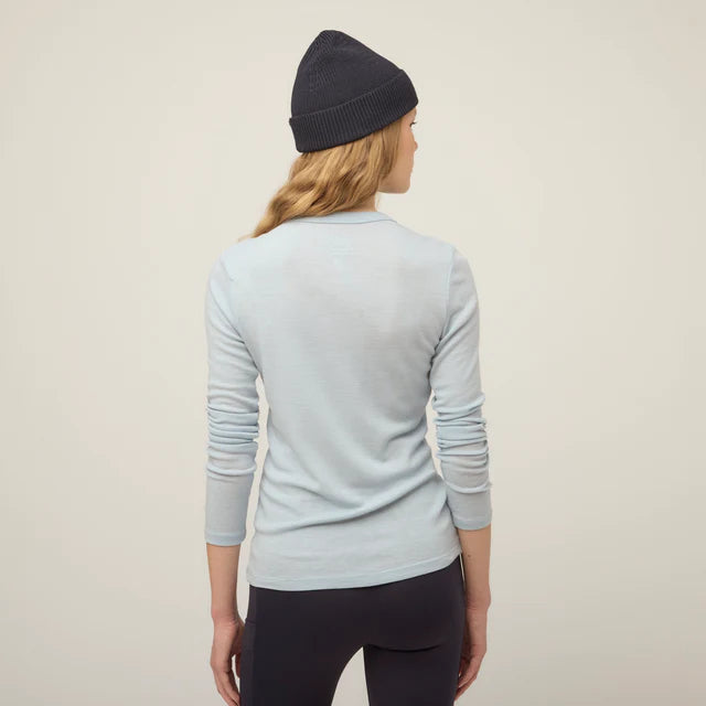 Tilley: Womens Long Sleeve Rib Merino Tee Ice Blue
