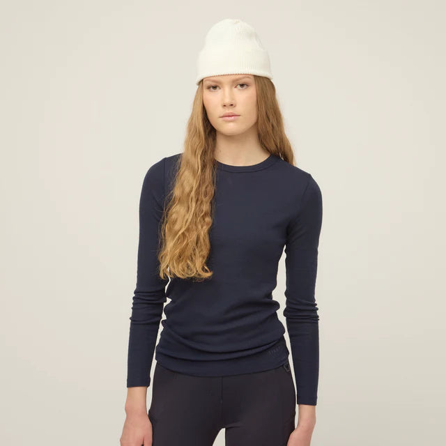 Tilley: Womens Long Sleeve Rib Merino Tee Navy