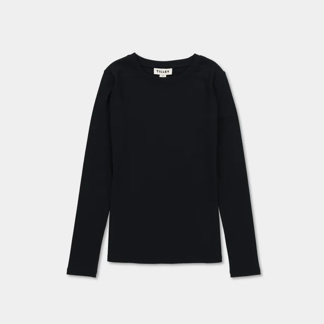 Tilley: Womens Long Sleeve Tencel Rib Tee Black
